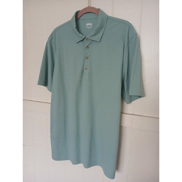 Mugsy Polo Golf Shirt Mens XXL Mint Green Short Sleeve Nylon Rayon - Picture 3 of 11